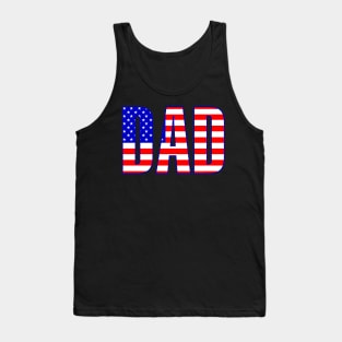 Dad American Flag Patterned Text Tank Top